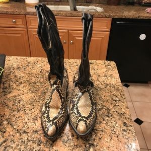 A pair of Code West snakeskin boots